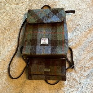 Harris Tweed Mini Backpack and Wallet
